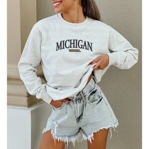 Cozy Gray Michigan Sweatshirt